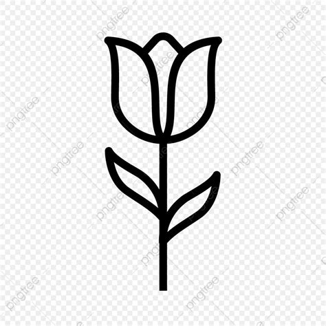 Tulip Outline PNG Transparent Images Free。